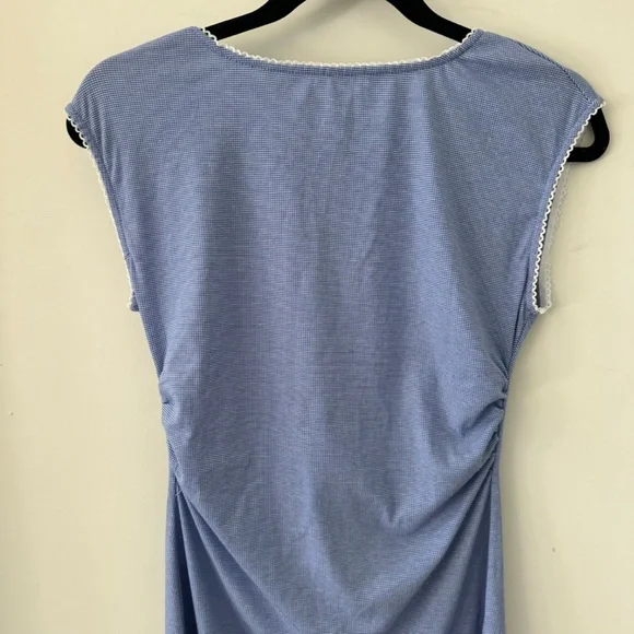 CIDER ROUND NECKLINE BOWKNOT RUCHED SLEEVELESS MINI DRESS - Picture 2 of 5